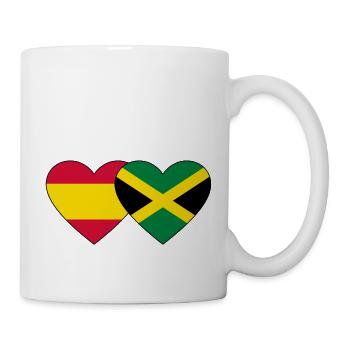 Spanien Jamaika Flagge Herz - Tasse - Weiß - Rechts