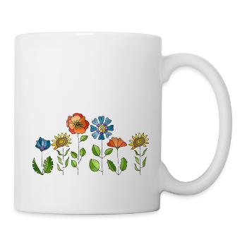 Blumen - Tasse - Weiß - Rechts
