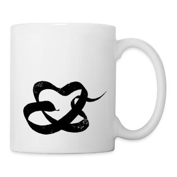 Schwarze Herzförmige schlange - Tasse - Weiß - Rechts