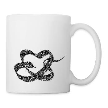 Gemusterte herzförmige Schlange - Tasse - Weiß - Rechts