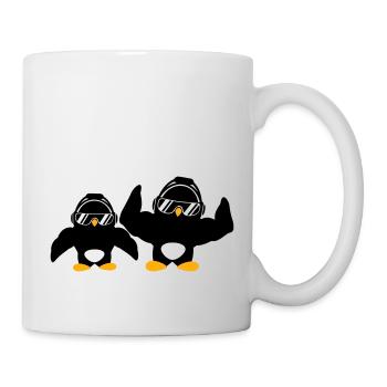 2 Penguins Bodybuilder Lunettes de soleil Casque Équipe - Mug blanc - blanc - Droite