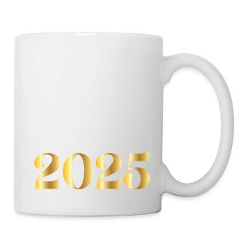 Hello 2025 – Fun New Year's Eve design with stars - Mug - white - Right
