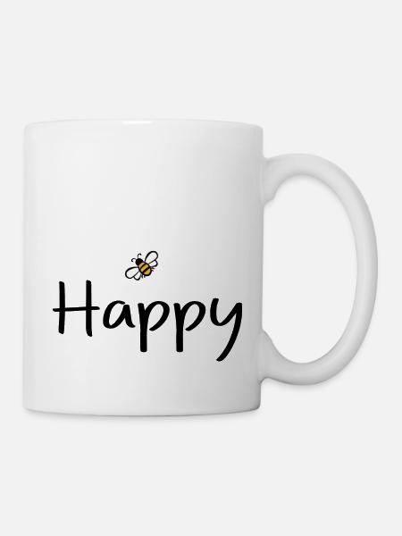 be Happy - Tasse - Weiß
