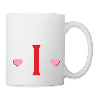 Lettre i cœurs rouges - Mug blanc - blanc - Droite
