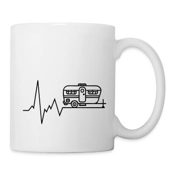 Heartbeat caravan camping holiday - Mug - white - Right