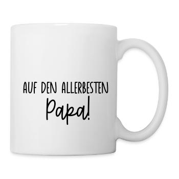 Papa Papi Vater Tochter Sohn Vatertag Männer Shirt - Tasse - Weiß - Rechts