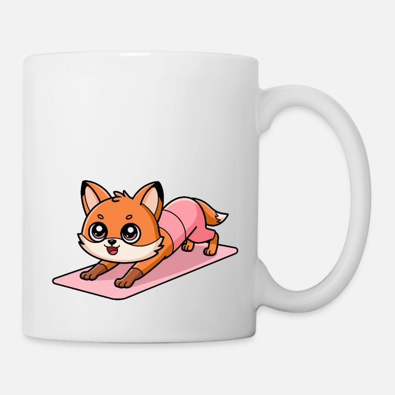 Fuchs Yoga - Tasse - Weiß