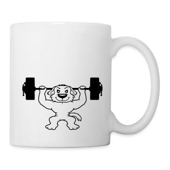 Chien Bodybuilder Muscles forts Gym Haltérophilie - Mug blanc - blanc - Droite