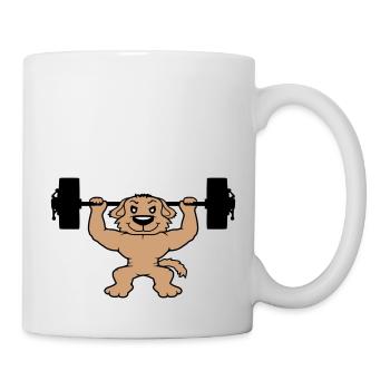 Chien Bodybuilder Muscles forts Gym Haltérophilie - Mug blanc - blanc - Droite