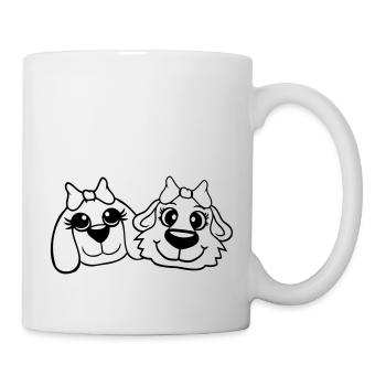 2 Équipe de chiens Deux amis Petites amies Couple Équipage - Mug blanc - blanc - Droite