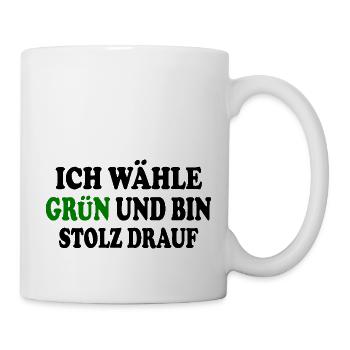 I vote green and I'm proud of it - Mug - white - Right