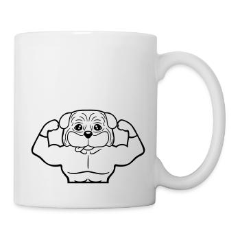 Chien Bodybuilder Muscles forts Gym Haltérophilie - Mug blanc - blanc - Droite