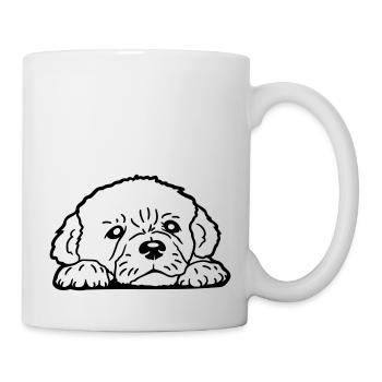 Chiot chien mensonges bon mignon fidèle doux regard doux - Mug blanc - blanc - Droite