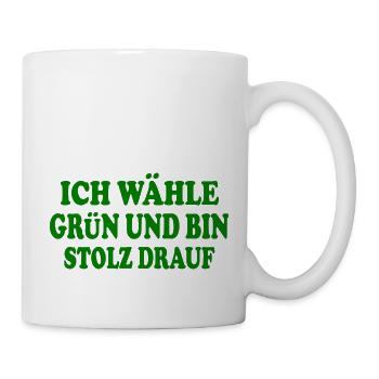 ich wähle grün und bin stolz darauf - Tasse - Weiß - Rechts