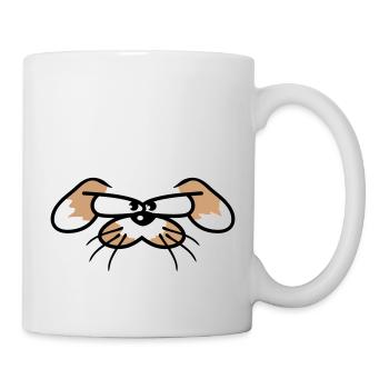 Dog, rabbit, animal, looking, angry, angry, serious, aggressive - Mug - white - Right
