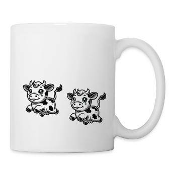 Bande dessinée de vache - Mug blanc - blanc - Droite