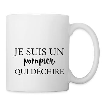 Ich bin ein Feuerwehrmann, der rockt - Tasse - Weiß - Rechts