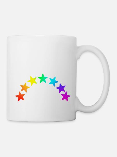Colorful Stars - Rainbow Gradient - Mug - white
