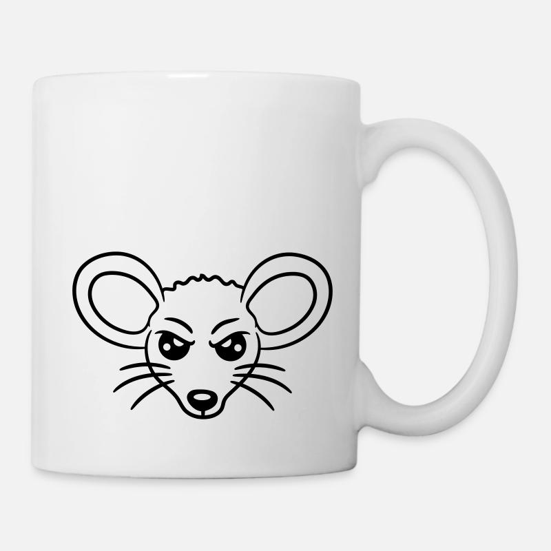 Maus Guckt Böse Wütend Frustriert Sauer Aggressiv - Tasse - Weiß