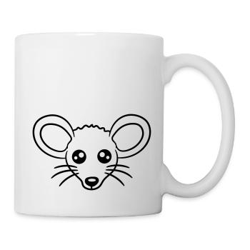 Maus Mäuschen Süße Kleine Ratte Nager Freundlich - Tasse - Weiß - Rechts