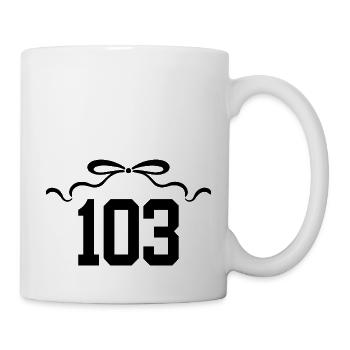 Numéro 103 noeud - 103e anniversaire - Mug blanc - blanc - Droite