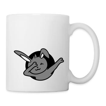 Hase Dabbing Dab Dance Pose Tanzen Loch Party Fun - Tasse - Weiß - Rechts