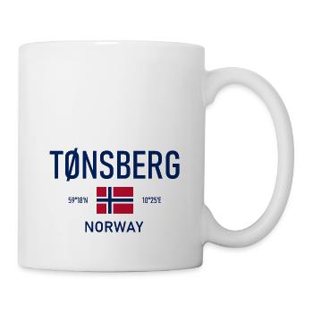 Tønsberg - Norway - Coordinates - Flag - Mug - white - Right