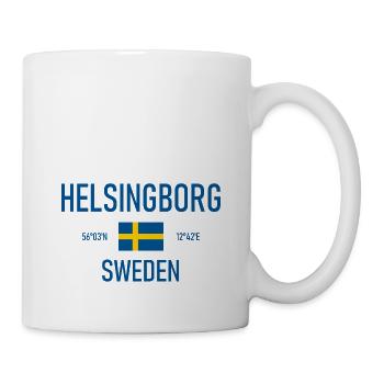Helsingborg - Schweden Sverige Flagge Koordinaten - Tasse - Weiß - Rechts