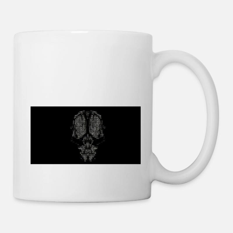 Noir et blanc et un peu de couleur ascii - Mug blanc - blanc