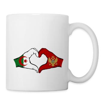 Algerien Montenegro Flagge Hände Herzform - Tasse - Weiß - Rechts