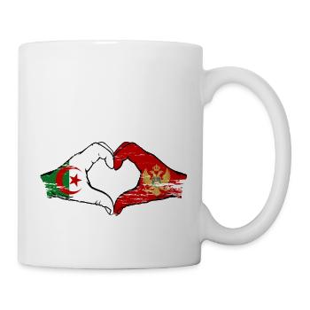 Algerien Montenegro Flagge Hände Herzform used - Tasse - Weiß - Rechts