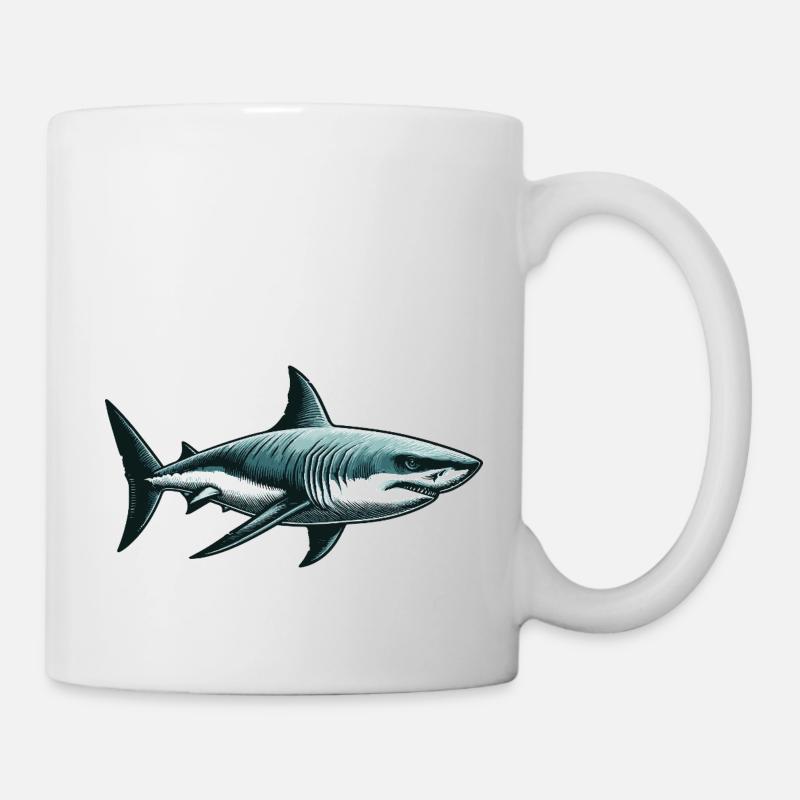 Weißer Hai - Tasse - Weiß
