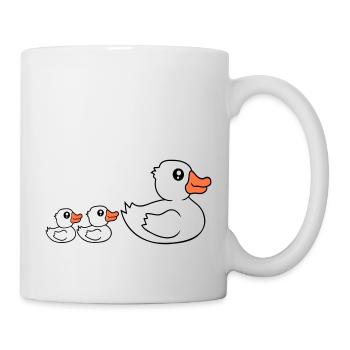 3 Ducks Family Mom Mom Two Kids Baby Dad - Mug - white - Right
