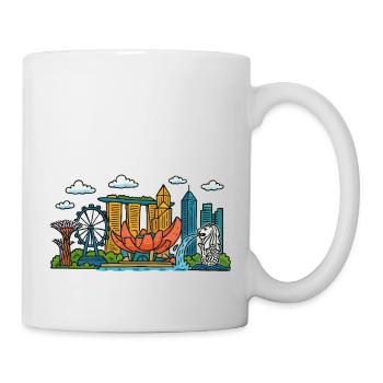 singapur city skyline - Tasse - Weiß - Rechts