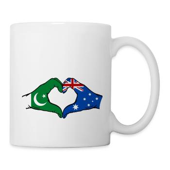 Pakistan Australien Flagge Haende Herz - Tasse - Weiß - Rechts