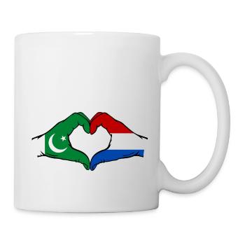 Pakistan Holland Flagge Haende Herzform - Tasse - Weiß - Rechts