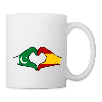 Pakistan Spanien Flagge Haende Herzform - Tasse - Weiß - Rechts