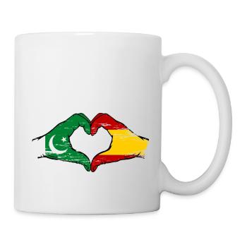 Pakistan Spanien Flagge Haende Herzform - Tasse - Weiß - Rechts