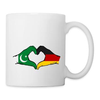 Pakistan Germany Flag Hands Heart - Mug - white - Right