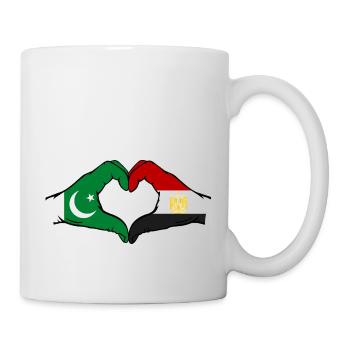 Pakistan Ägypten Flagge Haende Herzform - Tasse - Weiß - Rechts