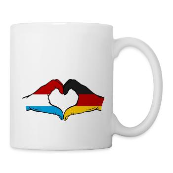 Luxembourg Germany Flag Hands Heart Shape - Mug - white - Right