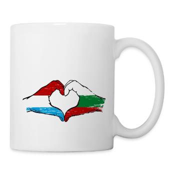 Luxembourg Bulgaria flag hands heart shape used - Mug - white - Right