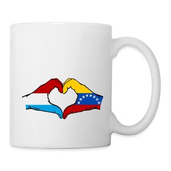Luxembourg Venezuela Flag Hand Heart Shape - Mug - white - Right