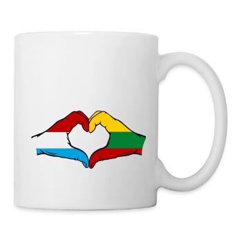 Luxemburg Litauen Flagge Haende Herzform - Tasse - Weiß - Rechts