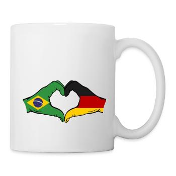 Brésil Allemagne Drapeau Main Coeur Forme - Mug blanc - blanc - Droite