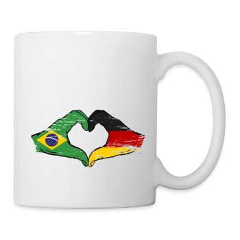 Brésil Allemagne Drapeau Main Forme Coeur Utilisé - Mug blanc - blanc - Droite