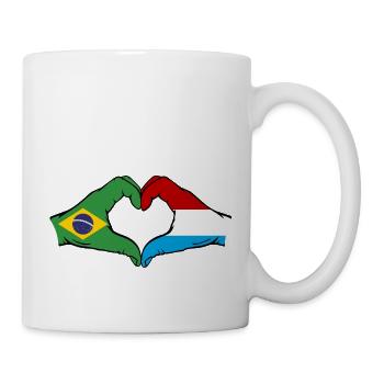 Brésil Luxembourg Drapeau Main Coeur Forme - Mug blanc - blanc - Droite