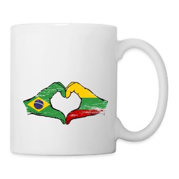 Brasilien Litauen Flagge Haende Herzform used - Tasse - Weiß - Rechts