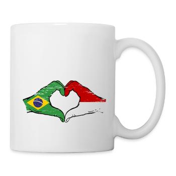 Brasilien Monaco Flagge Haende Herzform used - Tasse - Weiß - Rechts