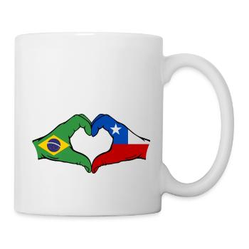 Brésil Chili Drapeau Mains Coeur Forme - Mug blanc - blanc - Droite